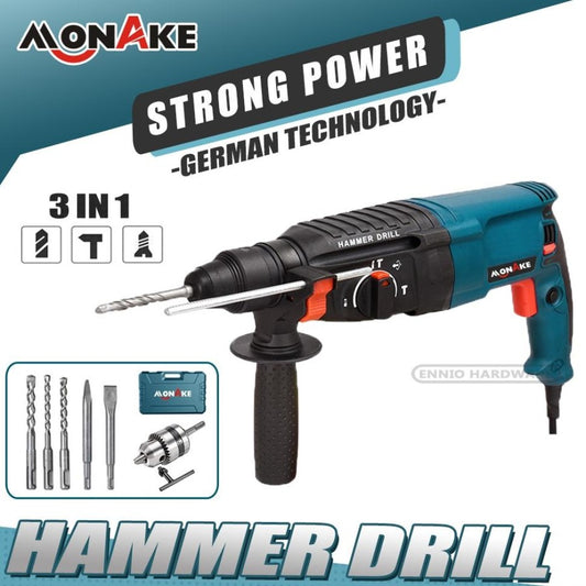 MONAKE MK260 MESIN BOR BOBOK BETON MESIN BOR BOBOK ASPAL 3 FUNGSI MESIN BOBOK TEMBOK BETON MESIN BOR HAMMER ROTARY HAMMER
