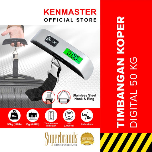 KENMASTER TIMBANGAN KOPER Digital 50 kg Timbangan travel koper tas bagasi Gantung