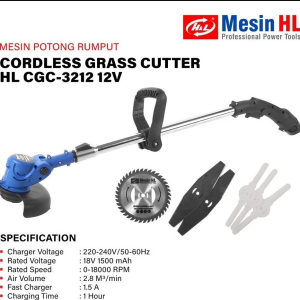 Mesin Potong DEKWE Rumput 12V Cordless Lawn Mower Grass Trimmer Mesin