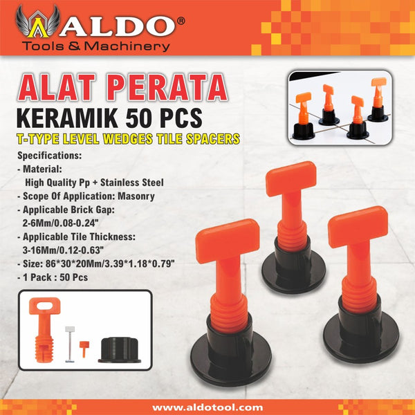 RICH 50 PCS Alat Perata Pasang Keramik Model Putar Granit Tile Leveling System Spacer Bisa Dipakai Ulang