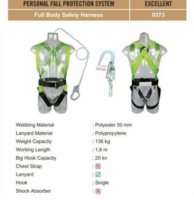EXCELENT FULL BODY HARNESS SINGLE HOOK BESAR MURAH BAGUS