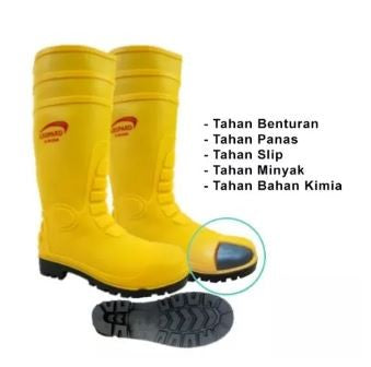 LEOPARD SEPATU BOOT KARET SAFETY UJUNG BESI / STEEL TOE SAFETY SHOES RUBBER LEGION