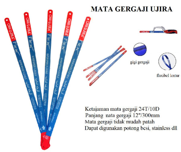 UJIRA Mata gergaji Besi 24T mata gergaji Kayu Plastik Besi 12 Inch