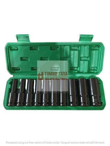JLD 10pcs Mata Socket impact set 1/2inch 13mm Mata Sok Panjang 8mm -24