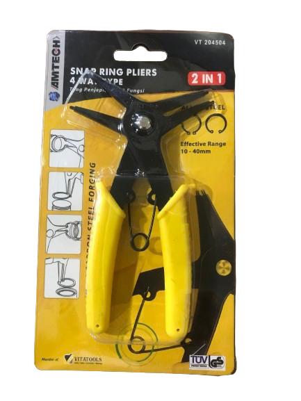 KDK Tang Snap Ring Pliers 4 Way Tang Penjepit Lurus Buka Tutup 2 Fungsi 2 IN 1 Pasang Ring Range 10 - 40mm Circlip