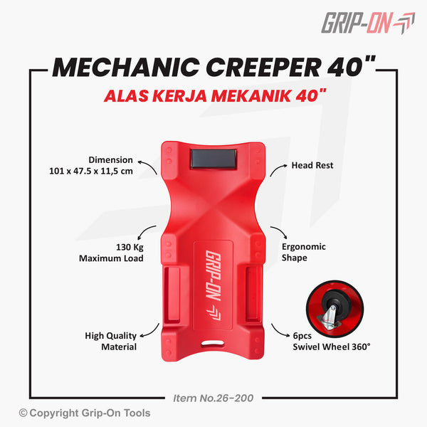 GRIP ON Mechanic Creeper 40 inch Tatakan Alas Alat Kerja Mekanik Montir