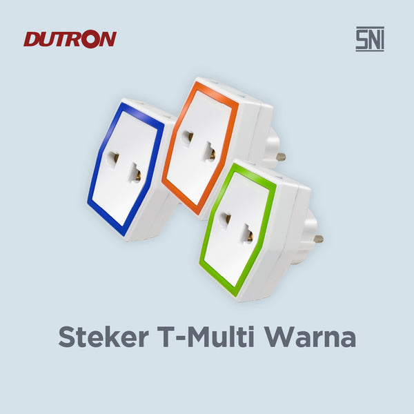DUTRON Steker T Multi Warna / Colokan Listrik Warna DUTRON