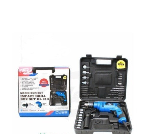 Koper Mesin Bor Listrik Set H&L 13mm Impact Drill Box Komplit HL913
