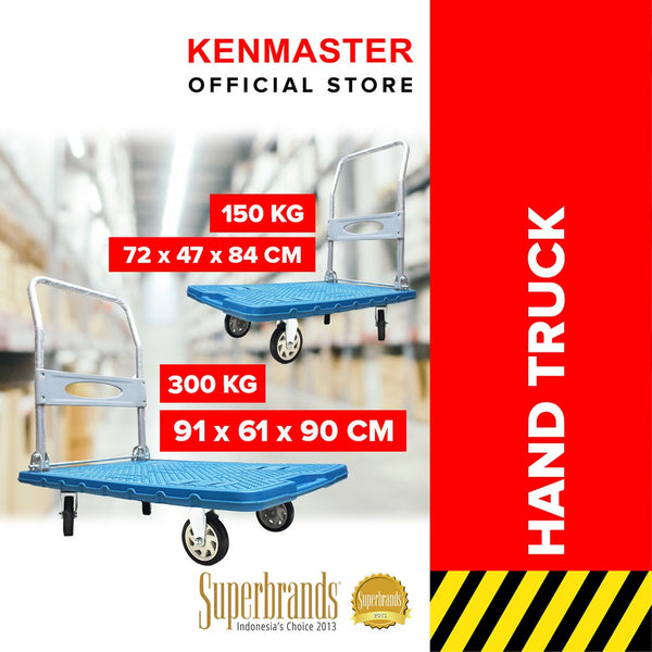 A211 Kenmaster Hand Truck 150 Kg Plastik KM-A211 - Troli Lipat Dorong Biru