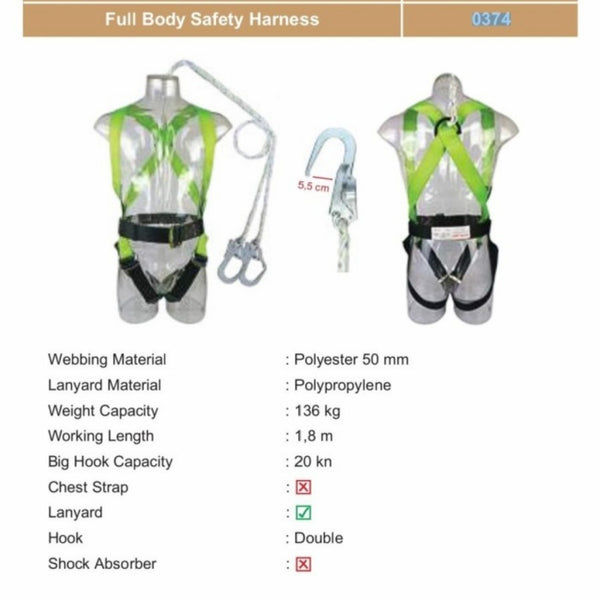 EXCELENT FULL BODY HARNESS DOUBLE HOOK BESAR MURAH BAGUS