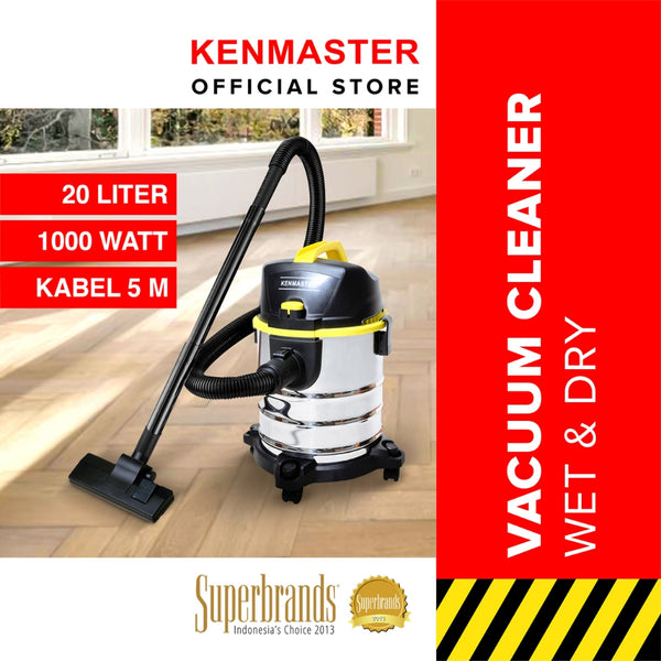 KENMASTER Vacuum Cleaner Wet & Dry KM 935 Penyedot Debu Basah & Kering Full Stainless Tank- VACU011