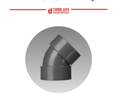 Rucika Knee 45* Polos PVC 1 1/4" D / L Elbow Bengkokan 45* (D-45L)