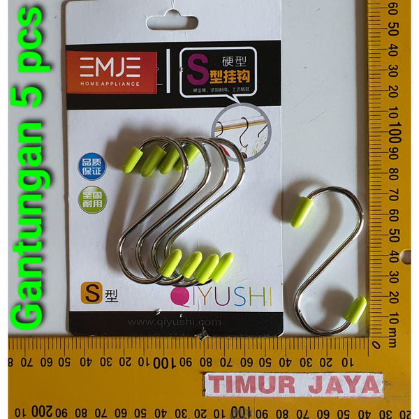 Gantungan Stainless Tipe S isi 5pc/set serbaguna 7cm EMJE