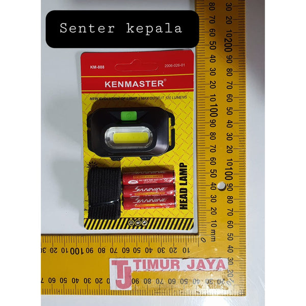SENTER KEPALA LED + BATERAI 3 PCS KENMASTER HEAD LAMP