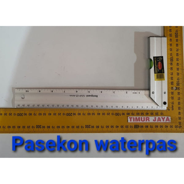 Penggaris Siku Besi waterpass / Pasekon 30cm /12""