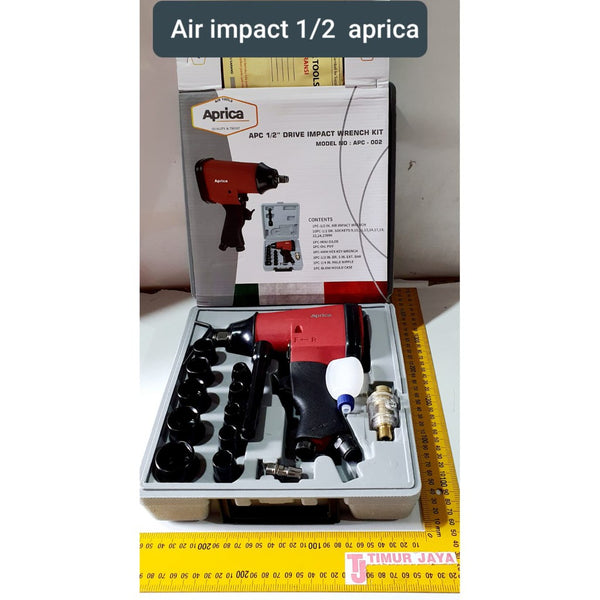 Air Impact Wrench DR 1/2" Pneumatic Set 17 Pcs + Box APC-002-APRICA