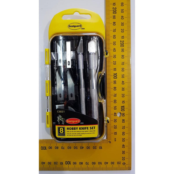 BESTGUARD Hobby Knife Set Pisau Ukir Pahat Cutter Set 8 prohex cmart