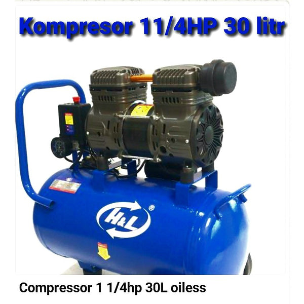 HNL KOMPRESOR OILESS SILENT Tanpa Oli - 11/4 HP 30 Liter Fresco Lakoni