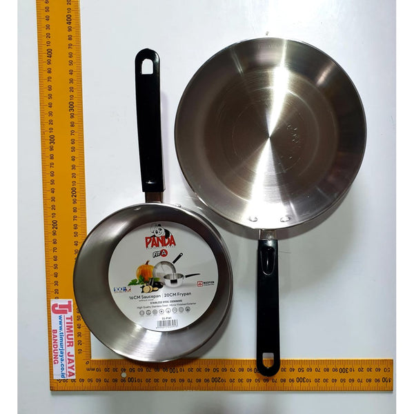 Maspion Panda Fit A Panci Milk Pan Set Sauce Pan 16cm & Frypan 20cm