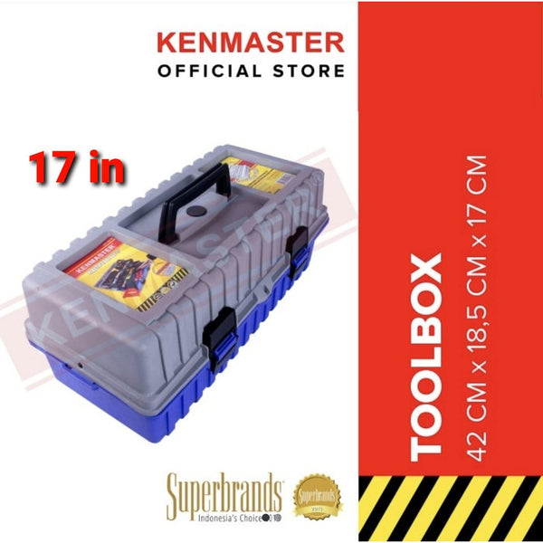 TOOLBOX PLASTIK KENMASTER 17 Inch TOOL BOX DOUBLE TRAY heavy duty Kenmaster Kotak Perkakas / Tempat Penyimpanan