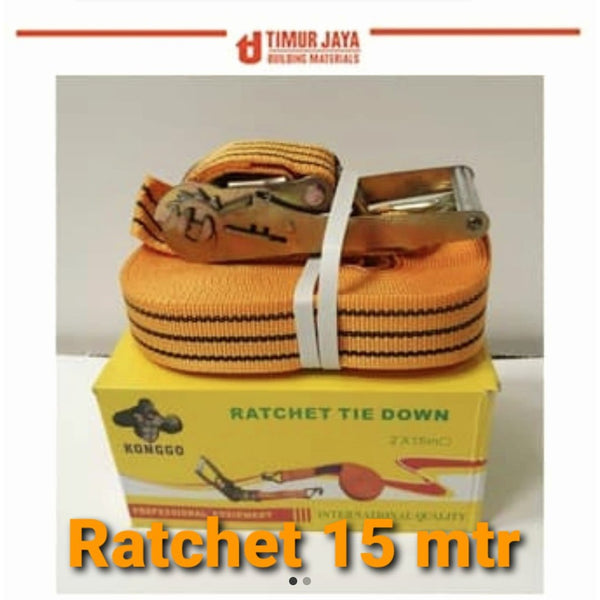 KONGO 15 M Tali 2 inch x 2 T pengikat barang mobil Ratchet Tie Down