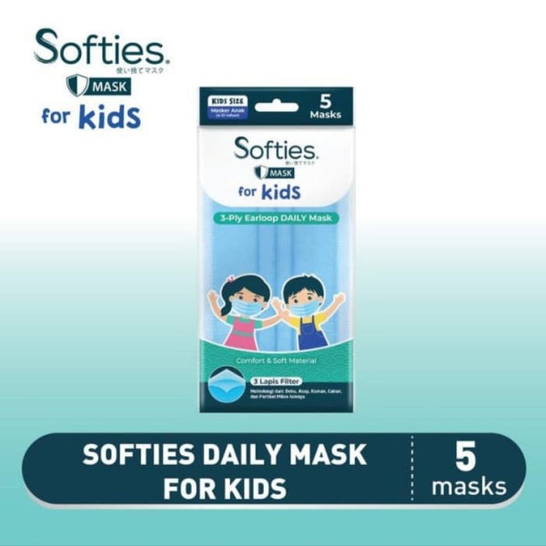 Masker Softies For Kids 5 Pcs Anak 3Ply
