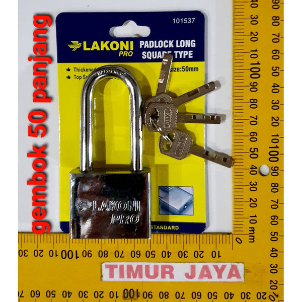 Lakoni Pro Gembok Pagar Kotak Panjang 50 MM Padlock Square Long 50MM-101537