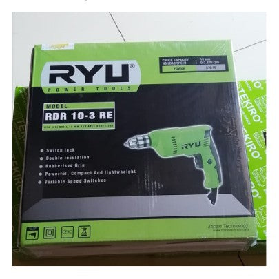 RYU RDR 10-3 Mesin Bor Tangan 10 mm - Hand Drill Tekiro Bor Besi Kayu