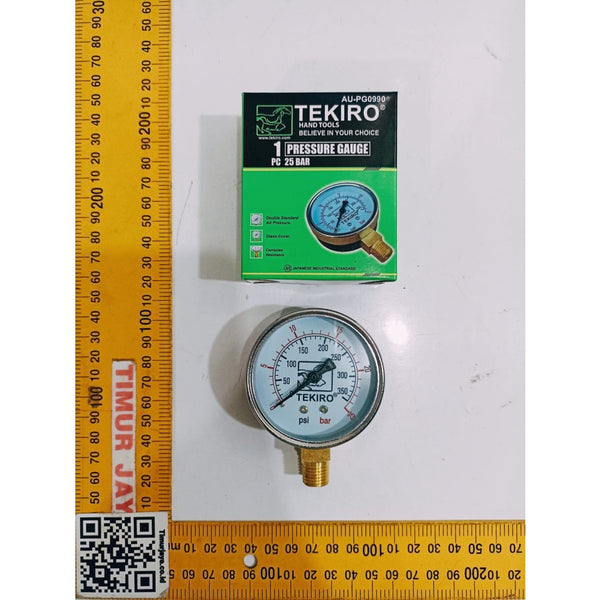 TEKIRO MANOMETER 25 Bar Pressure Gauge pengukur tekanan Compressor