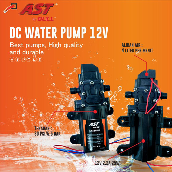 OSSEL Pompa Air Dinamo Sprayer Elektrik 12v DC Minum Water Pump 70 Psi