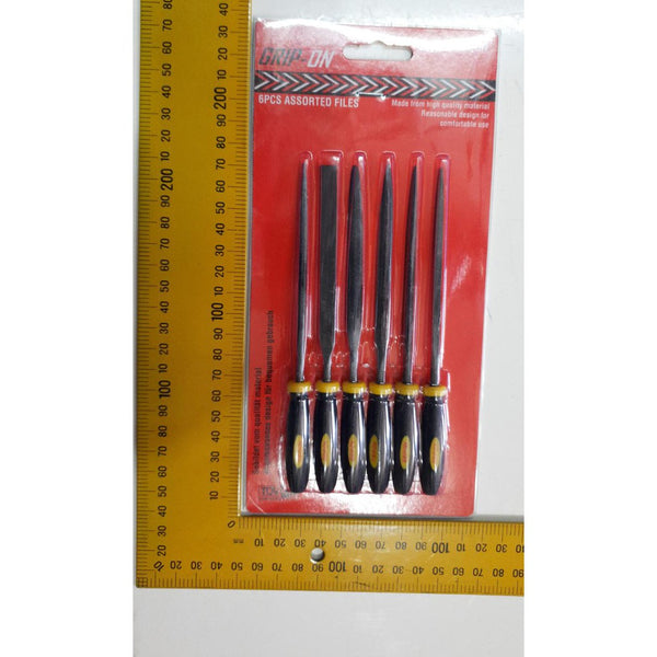 GRIP ON KIKIR SET 6 PCS ASSORTED NEEDLE FILE 4 INCH