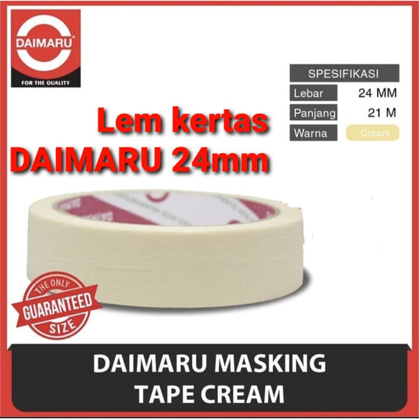 Lakban Kertas Daimaru Masking Tape 24 MM 1 Inch 1" Selotip 21 Meter