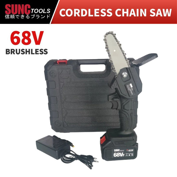 Sunc 68v CORDLESS CHAIN SAW BRUSHLESS 4 inch chainsaw Gergaji jld