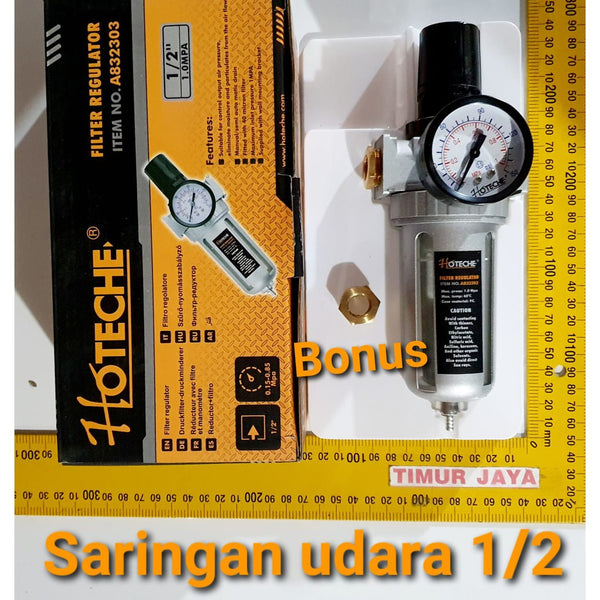 Hoteche Air Control Unit Single Drat 1/2-1/4 in - Filter Angin Kompres