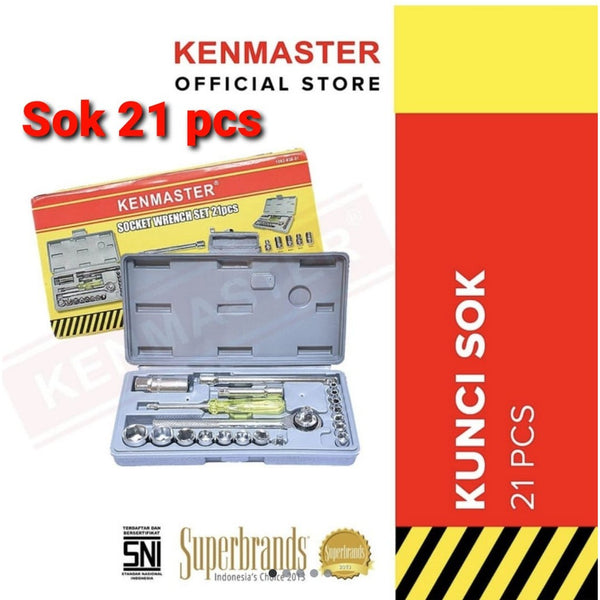 Paket PROMO Kenmaster Set 21 Pcs + 15 Pcs Socket Wrench Set
