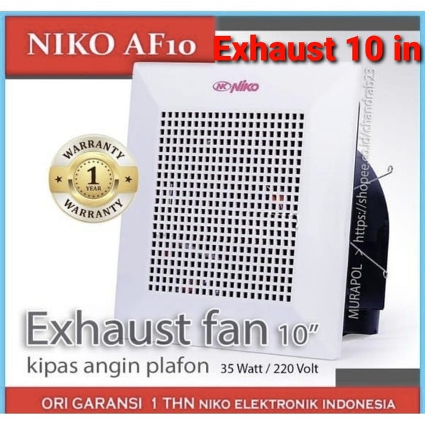 NIKO NKAF10 Ceiling Exhaust Fan 10 in Kipas Angin Hisap Plafon sekai