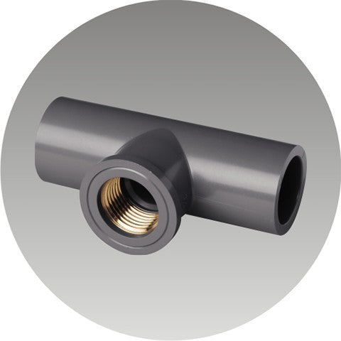 Rucika Tee Drat Dalam TDD PVC 1/2"" AW / Faucet Tee + Metal Kuningan