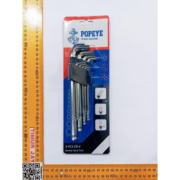 KUNCI L SET PANJANG BOLPEN  1.5 SAMPAI 10 MM 9 pcs IWA