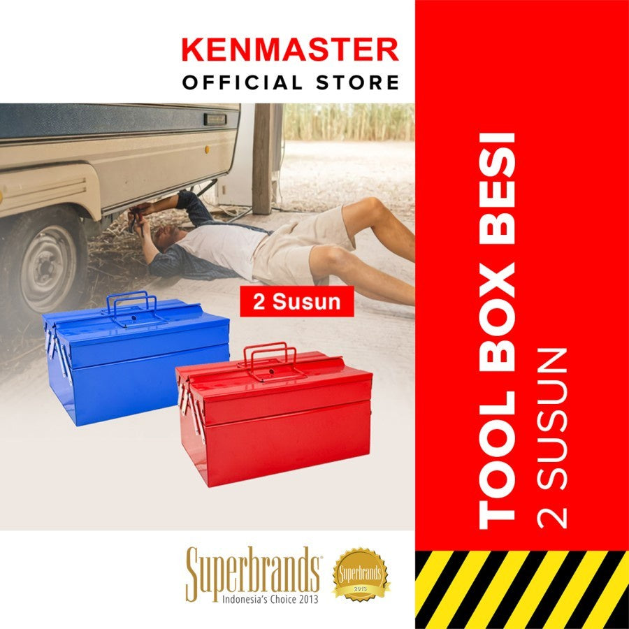 Kenmaster TOOL BOX BESI 2 Susun Kotak perkakas merah biru – Timur Jaya